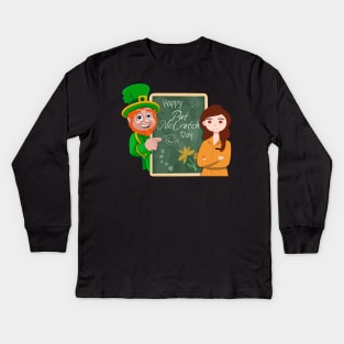 Happy Pat McCrotch Day Kids Long Sleeve T-Shirt